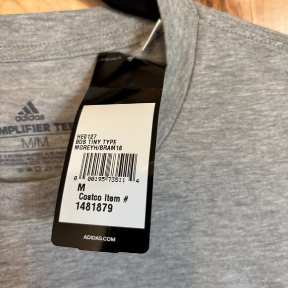 New Set of 2 Men's Adidas Amplifier T Shirts Gray Black Logo M Medium - Picture 11 of 13